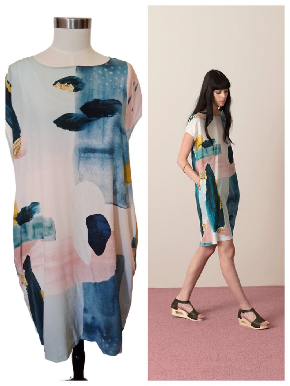 Elk The Label Frankenthaler Print Silk Dress w' Slip Size 10